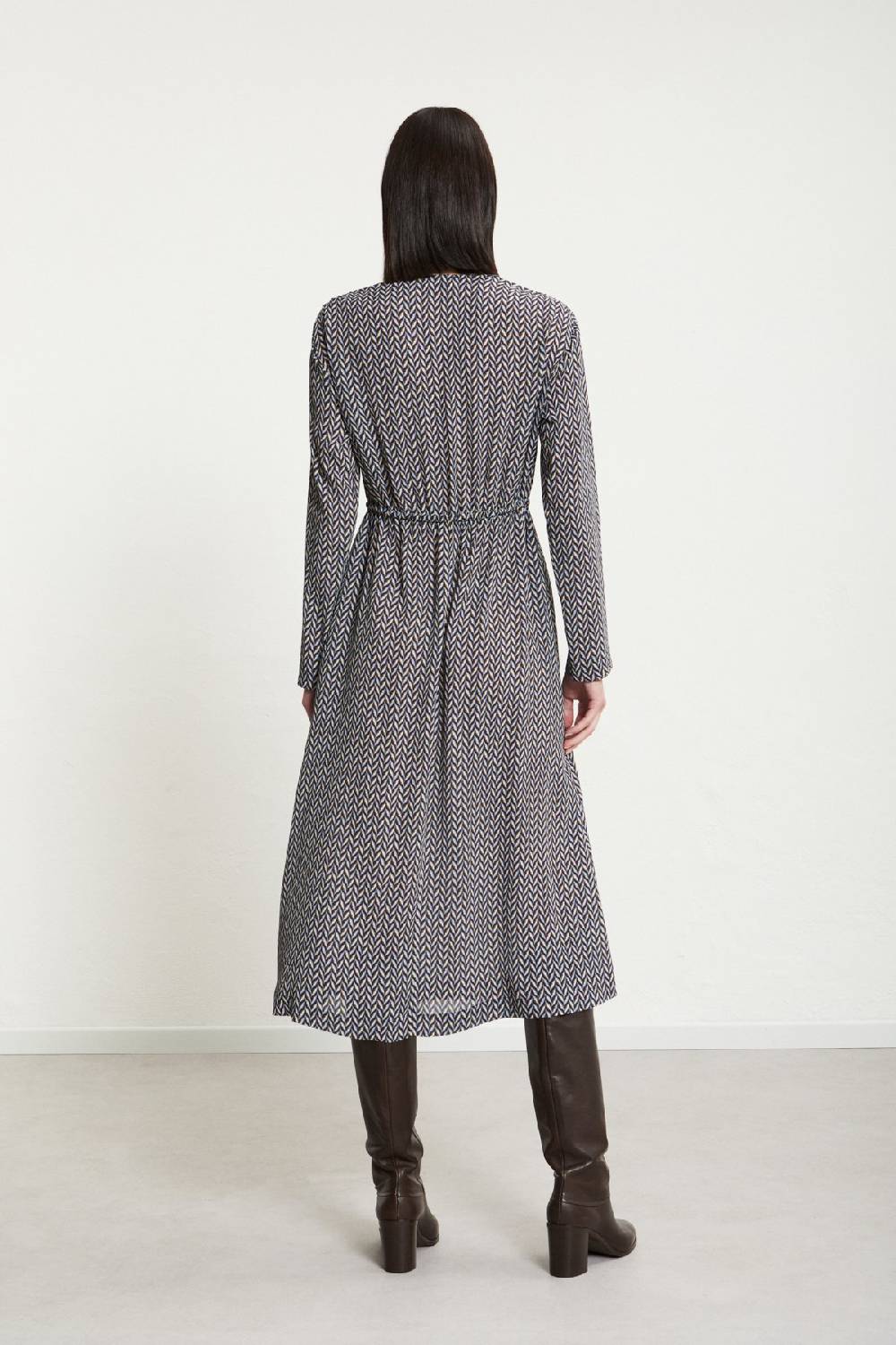 ottod'Ame Viscose midi dress with drawstring Affare Del Giorno