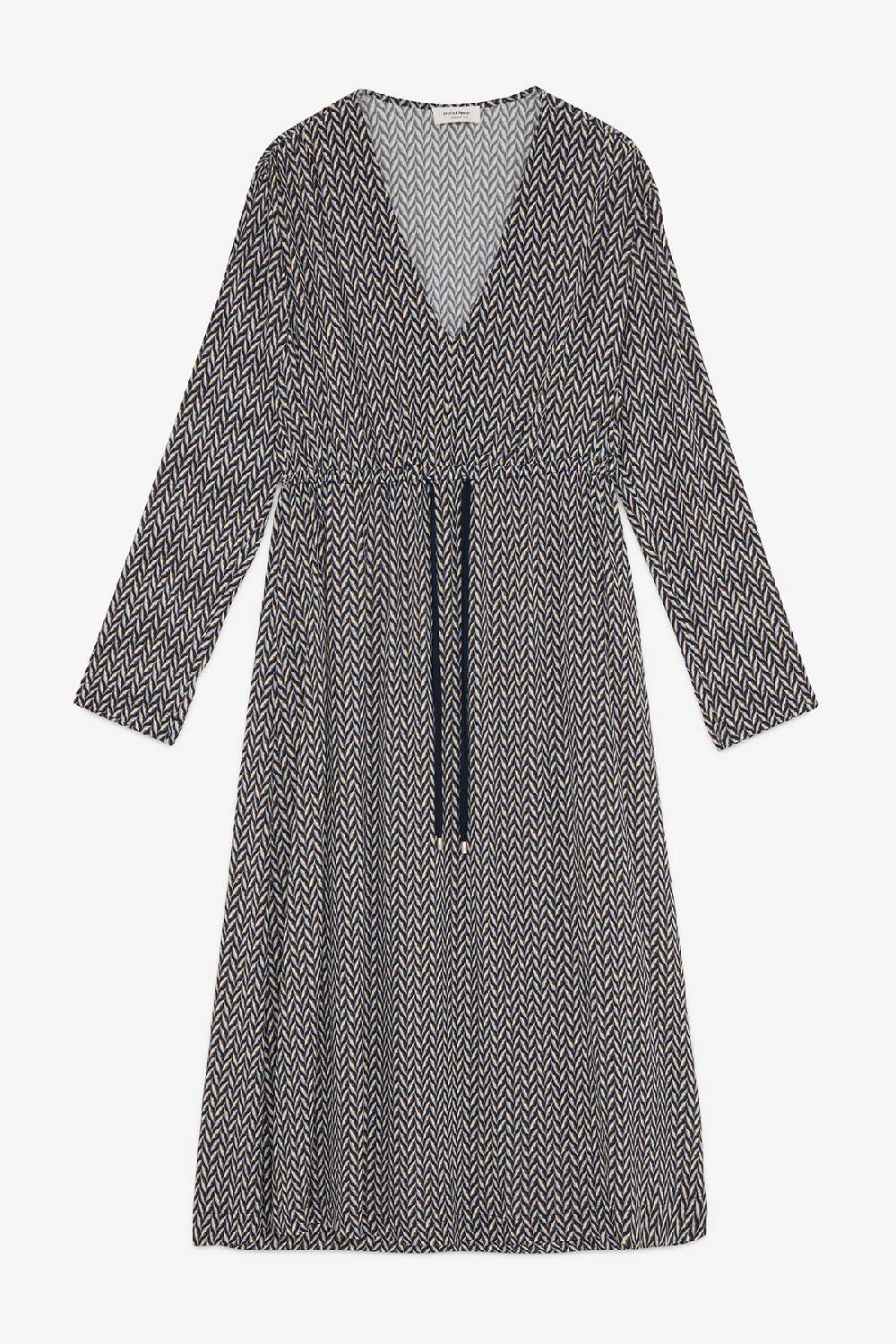 ottod'Ame Viscose midi dress with drawstring Affare Del Giorno