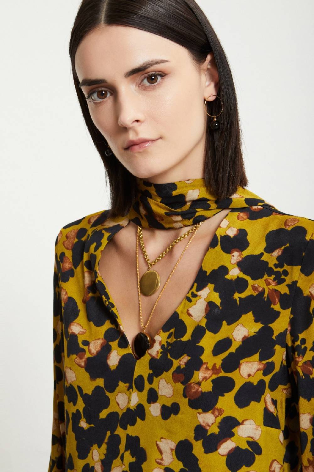 ottod'Ame Viscose short dress with scarf neck Saldi