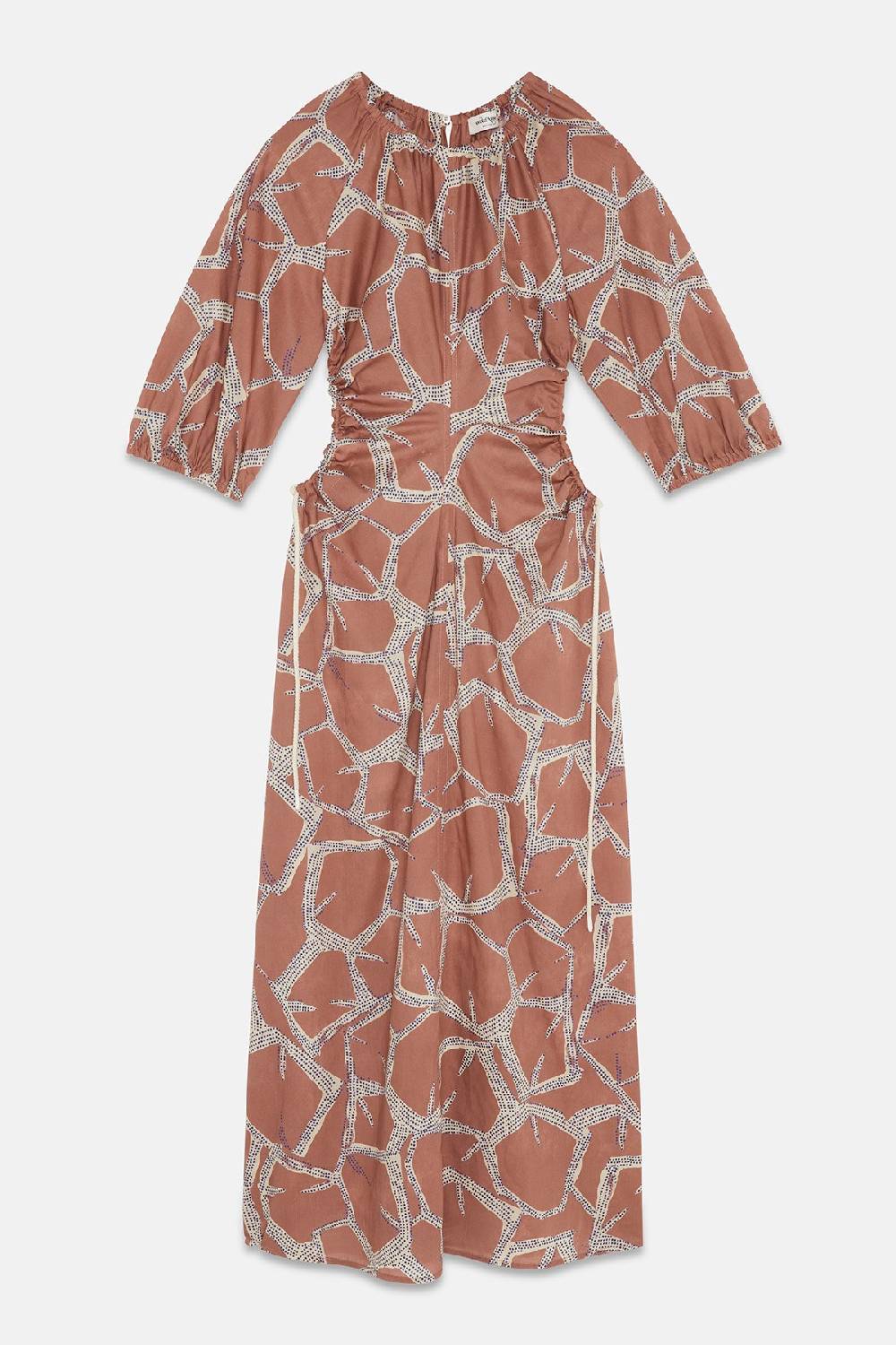 ottod'Ame Printed cotton long dress with porthole Vendita Economica