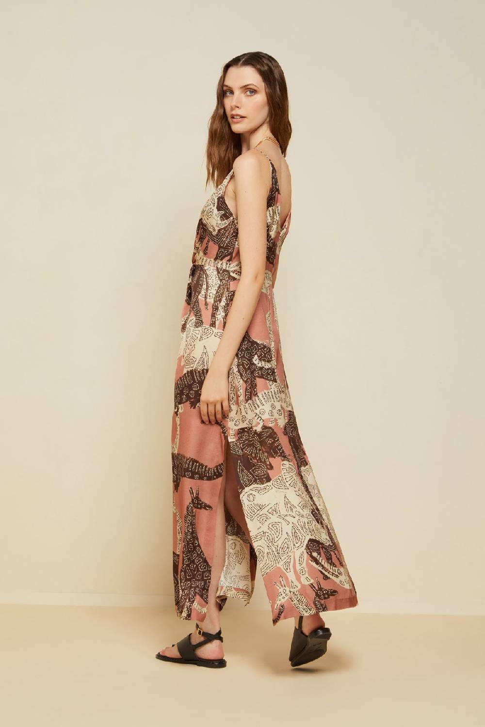 ottod'Ame Viscose long dress with criss-cross In Saldo