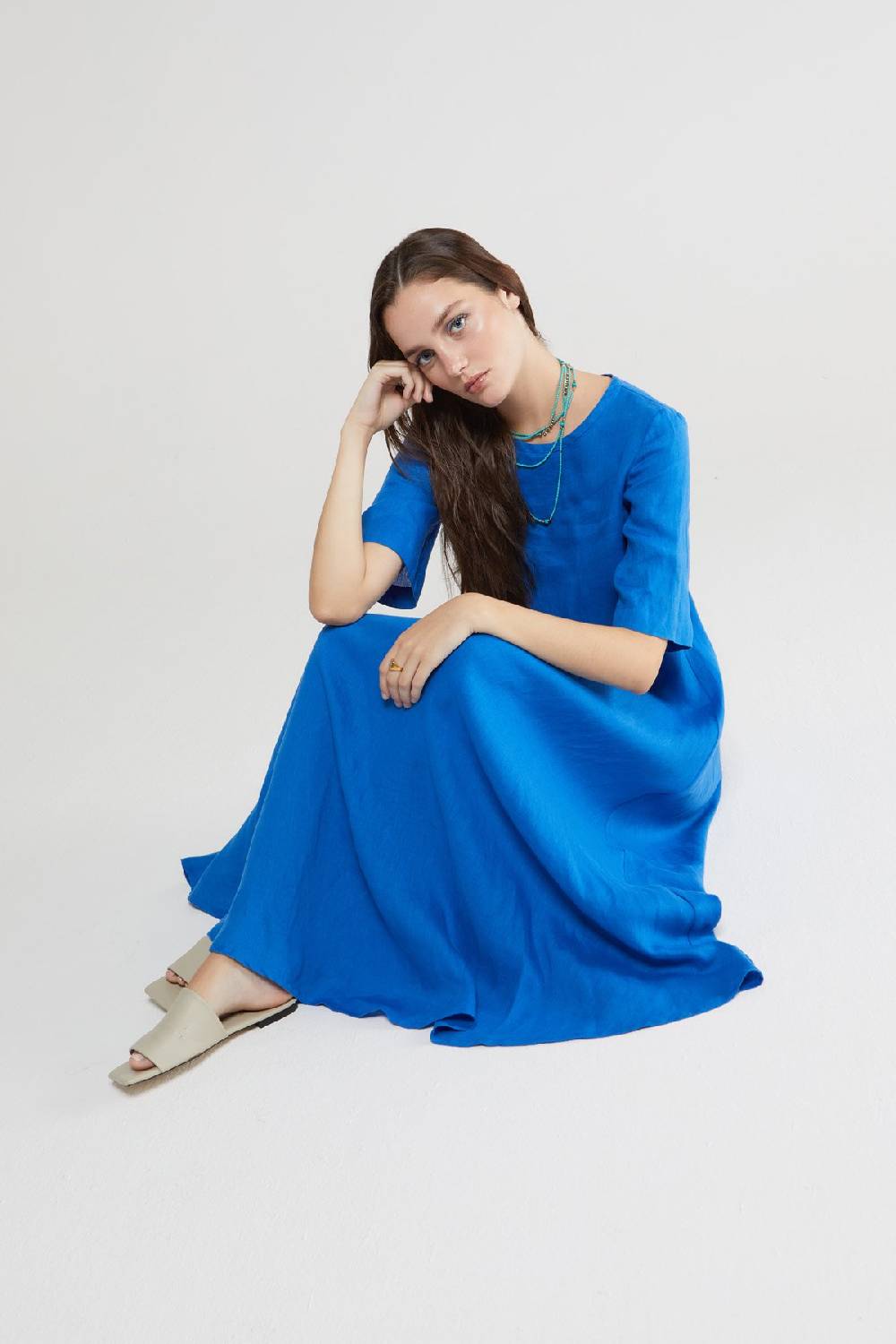 ottod'Ame Linen long dress Negozio online di fabbrica