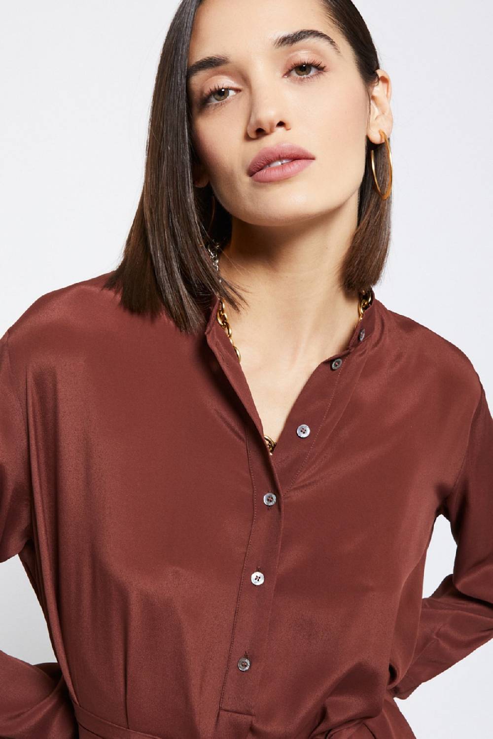 ottod'Ame Silk-blend midi dress with sash Grande vendita