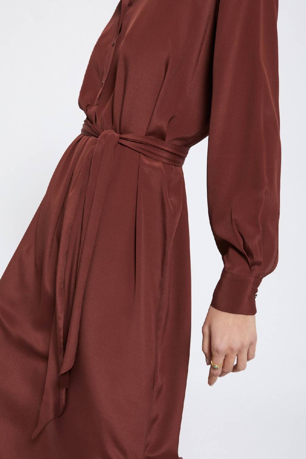 ottod'Ame Silk-blend midi dress with sash Grande vendita