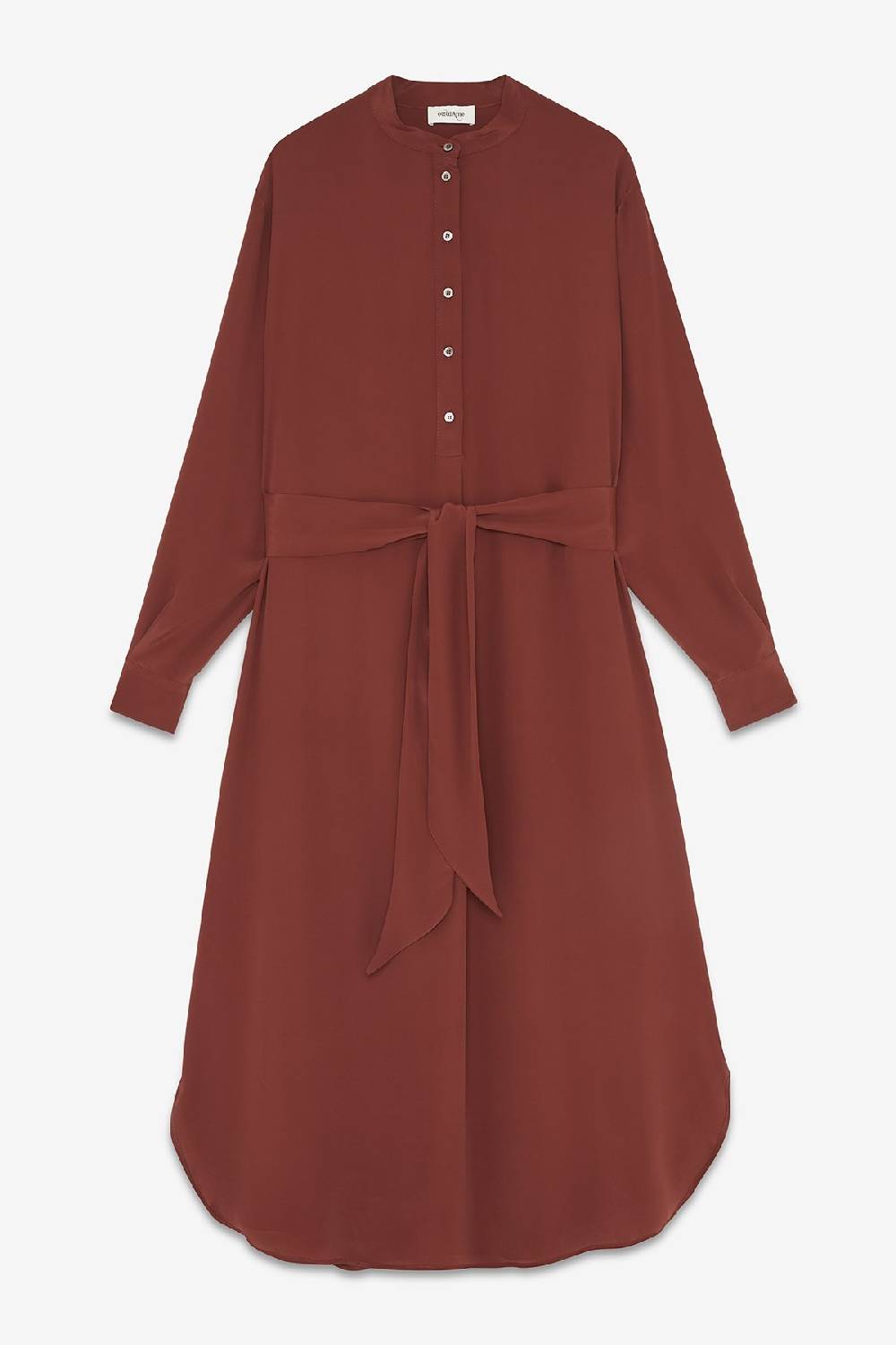 ottod'Ame Silk-blend midi dress with sash Grande vendita