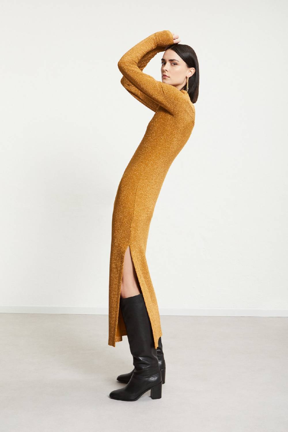 ottod'Ame Viscose long dress with lurex