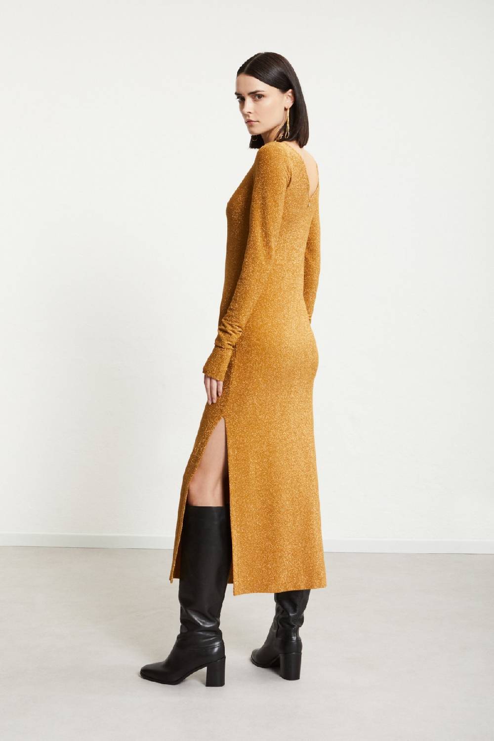 ottod'Ame Viscose long dress with lurex Offerta esclusiva