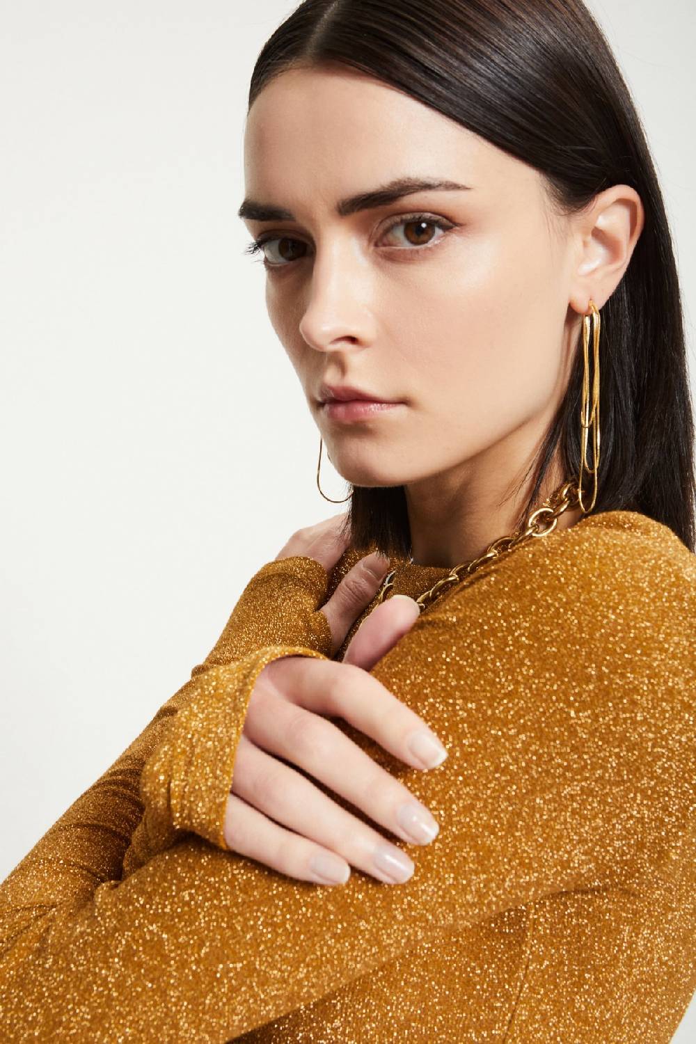 ottod'Ame Viscose long dress with lurex Offerta esclusiva