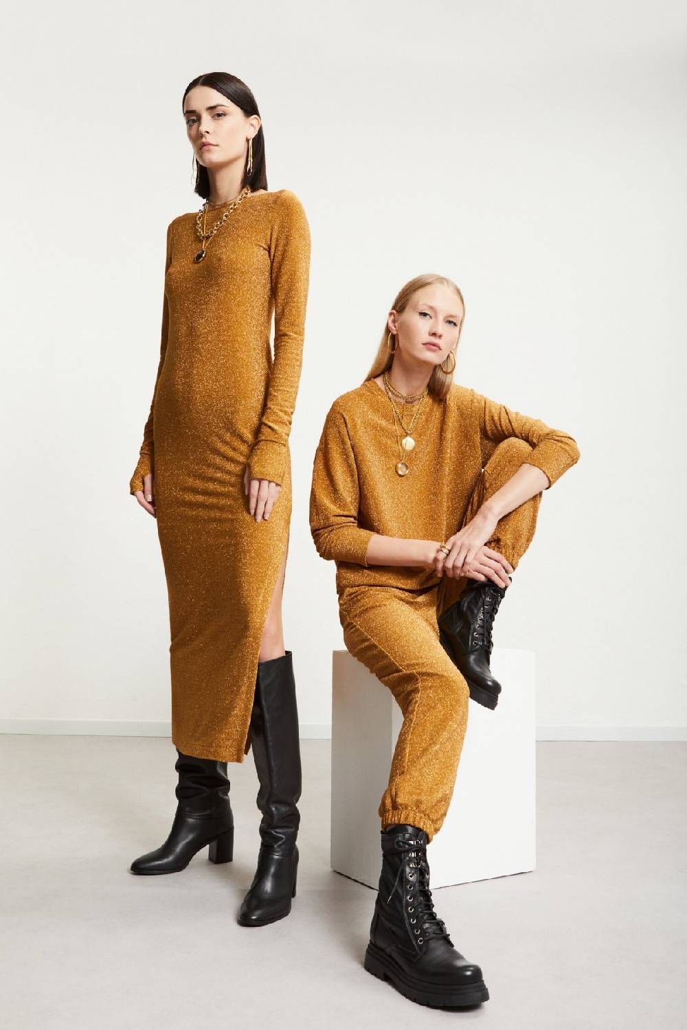 ottod'Ame Viscose long dress with lurex Offerta esclusiva