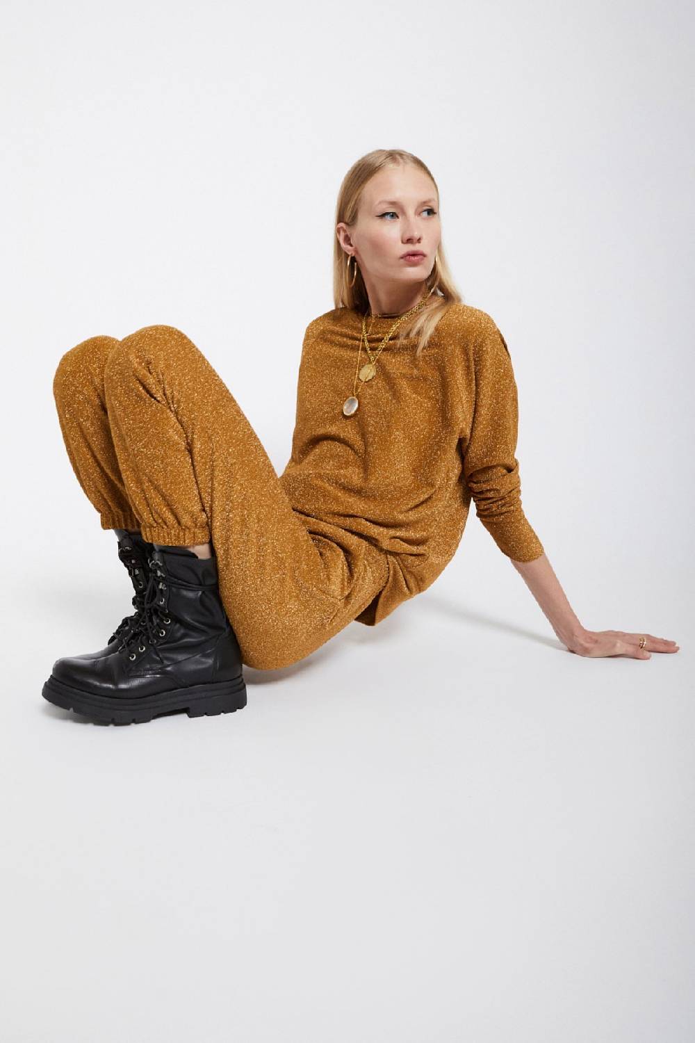 ottod'Ame Viscose trousers with lurex Vendite stagionali