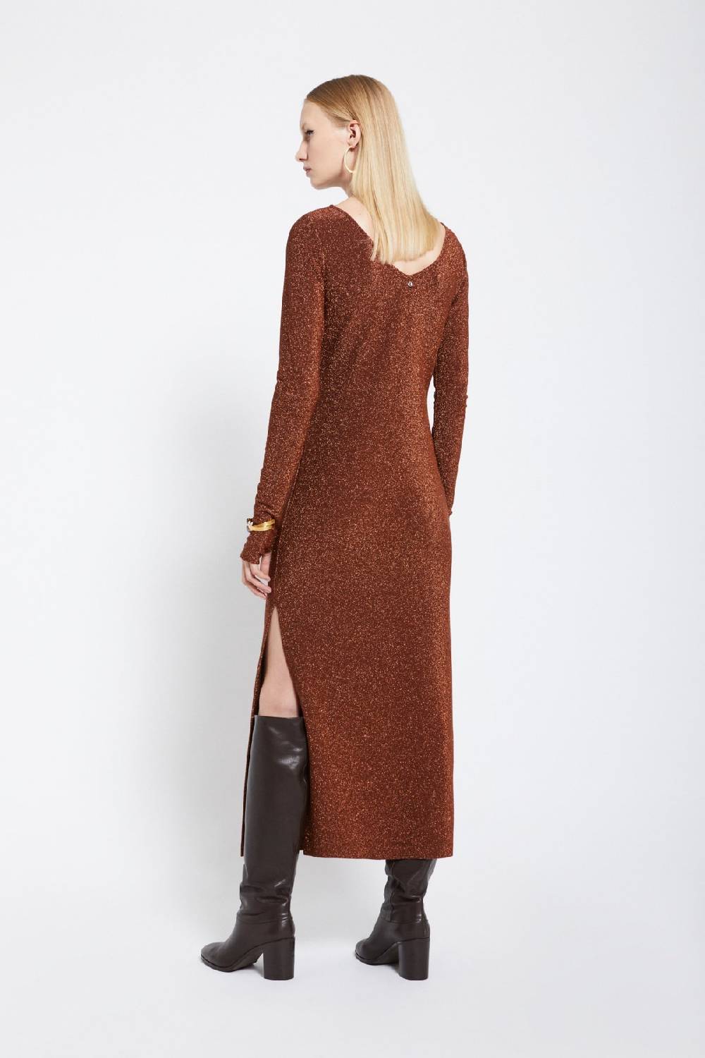 ottod'Ame Viscose long dress with lurex Cyber Monday