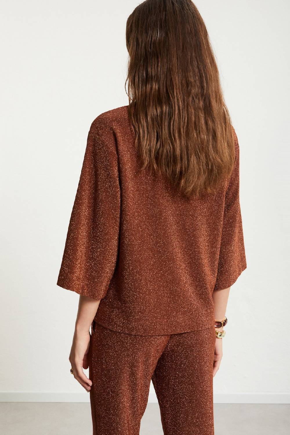 ottod'Ame Viscose blouse with lurex and flared sleeves Offerta Pasqua