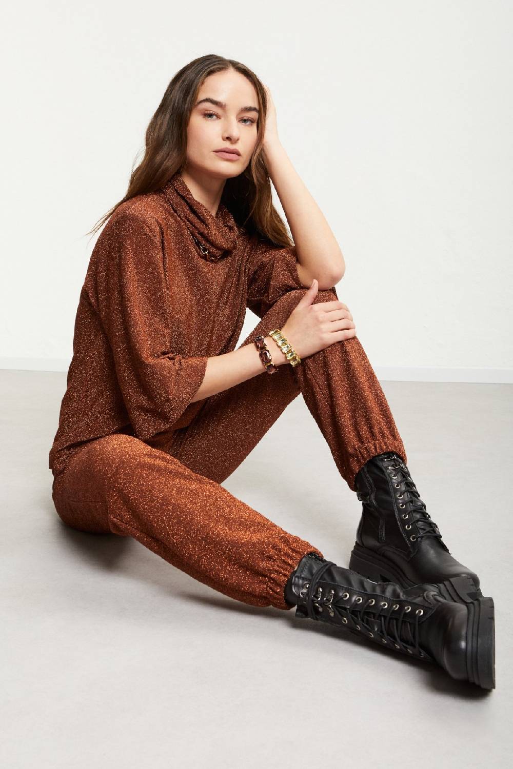 ottod'Ame Viscose trousers with lurex Offerta per la Festa della Mamma