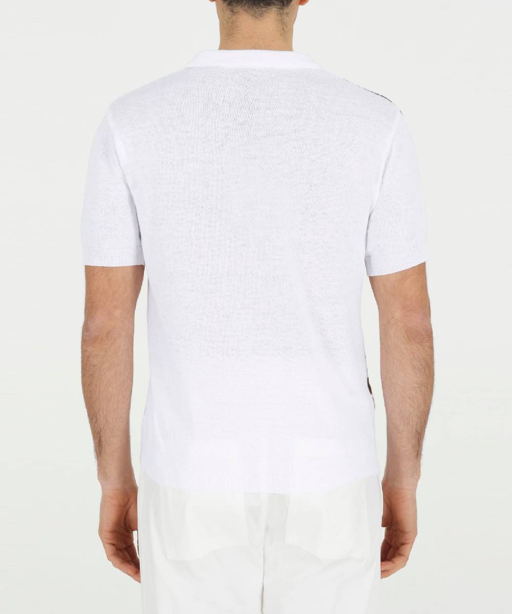 Over D MAGLIA MODELLO POLO CON TRAFORI RIGATA Italia