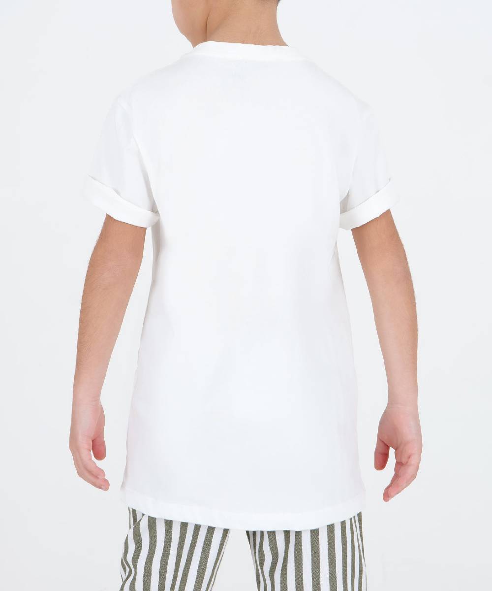 Over D T-SHIRT CON TASCHINO RIGATO E COLLO IN COSTINA Ultimo giorno
