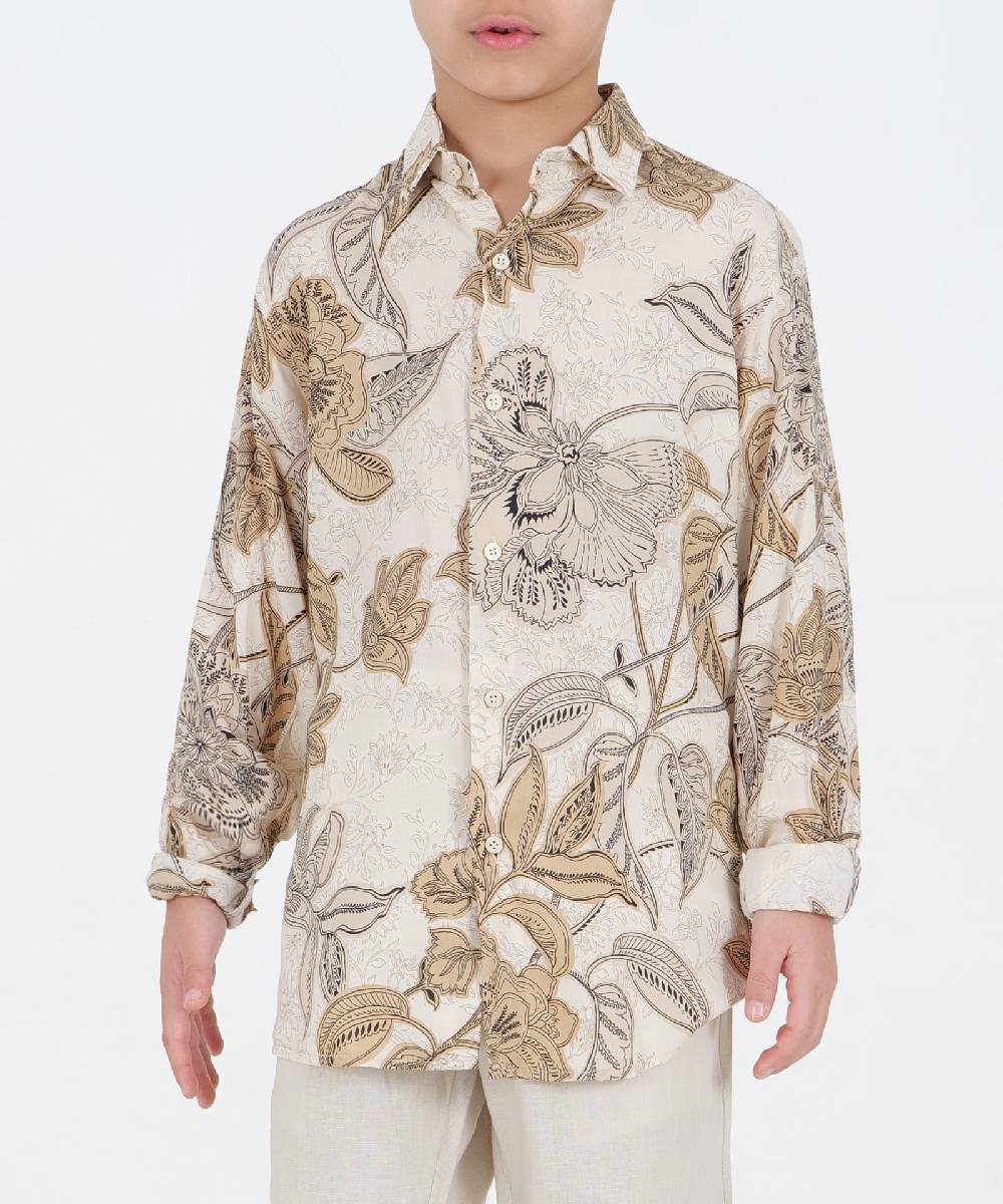 Over D CAMICIA VISCOSA CON FIORI Outlet