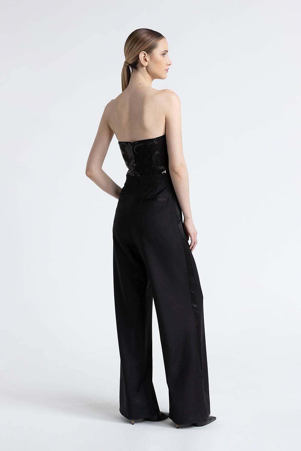 ﻿Peserico Tuta senza maniche in twill con paillettes Spedizione Gratuita