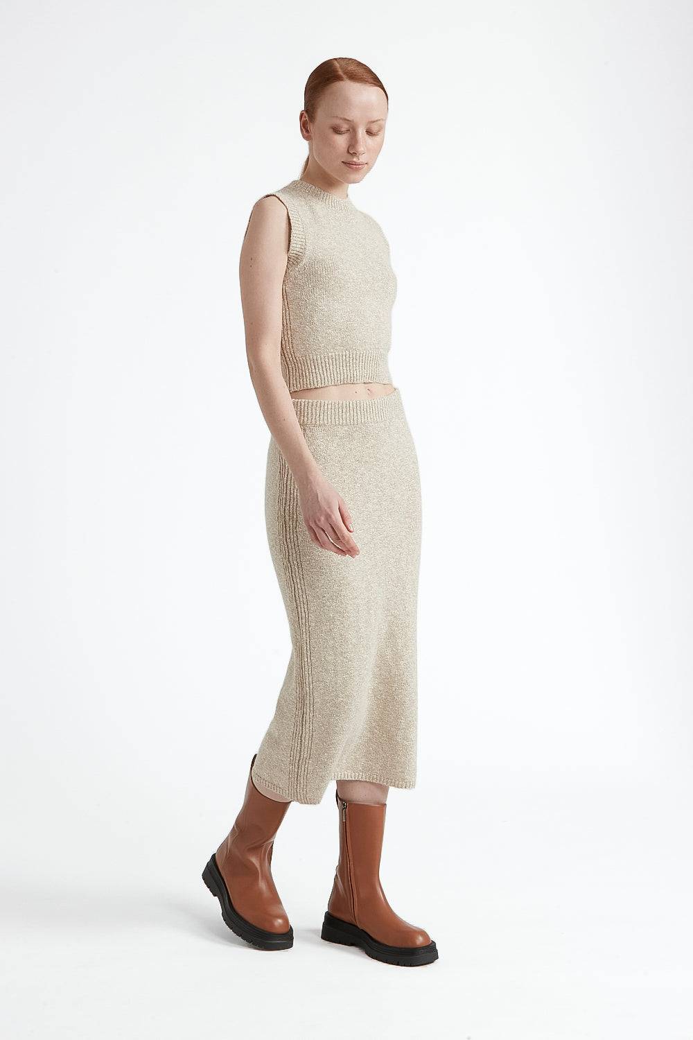 Peserico Top tricot in cotone e lana dalpaca con lurex Economico