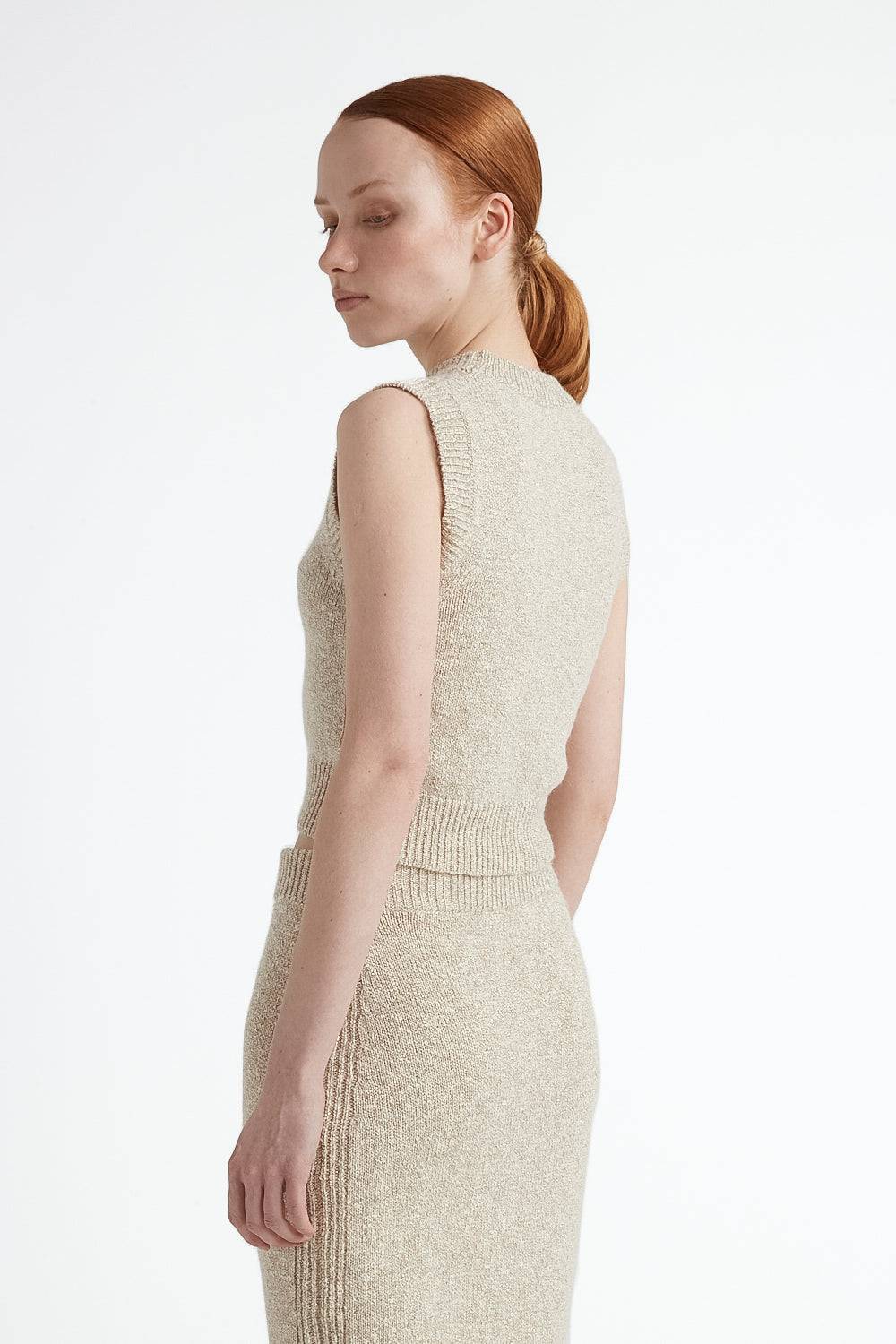 Peserico Top tricot in cotone e lana dalpaca con lurex Economico