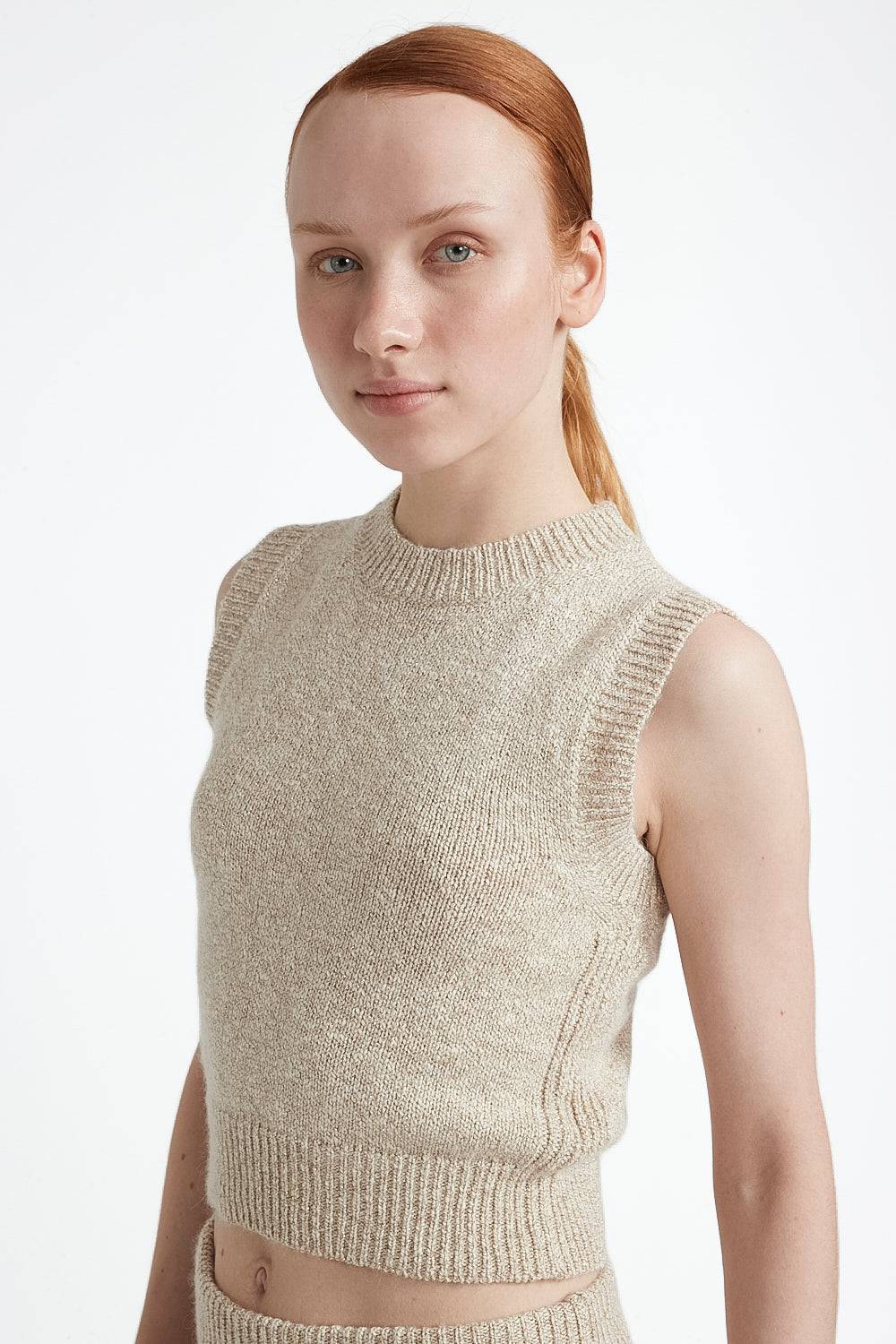 Peserico Top tricot in cotone e lana dalpaca con lurex Economico