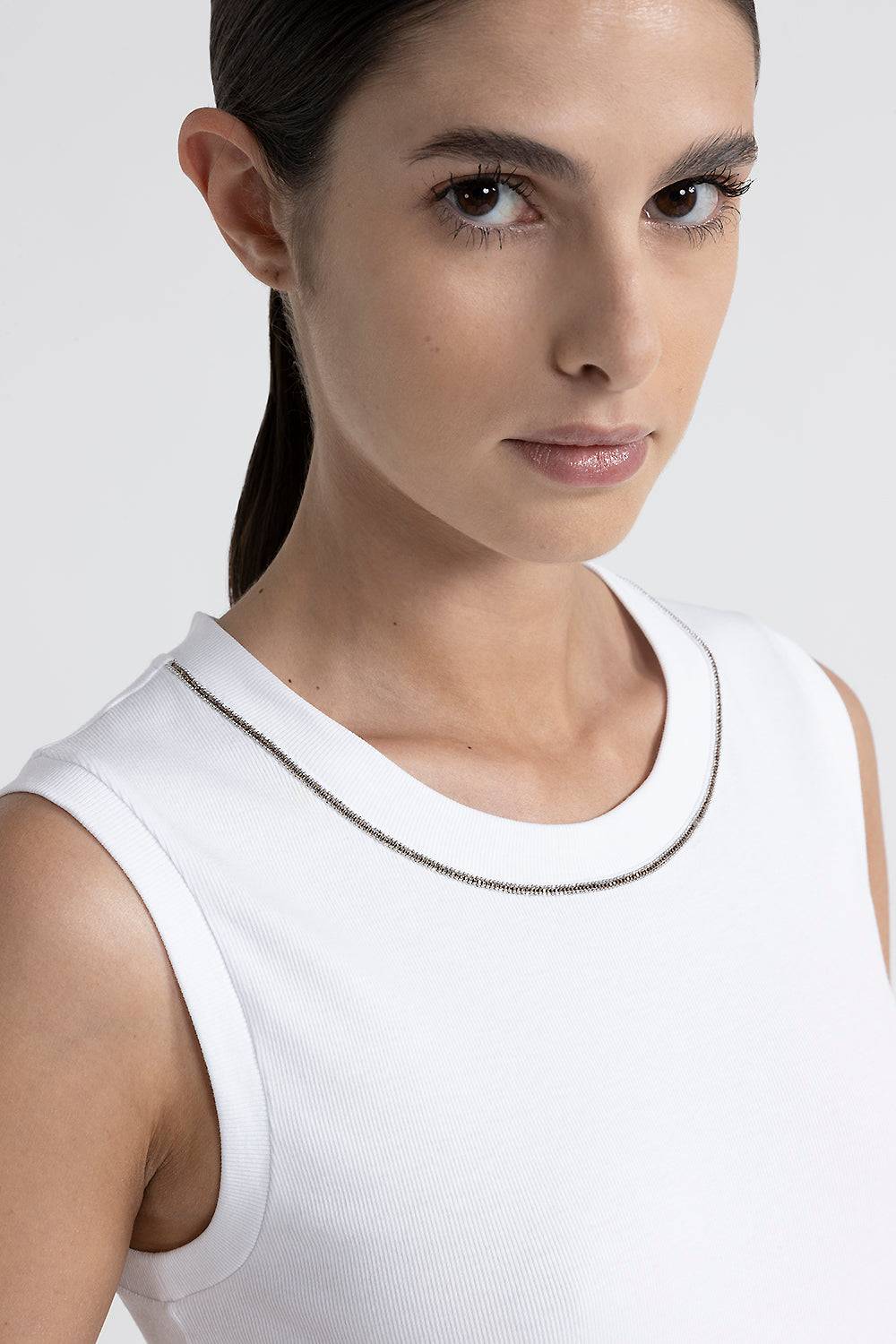 Peserico Top in jersey stretch con Punto Luce Online