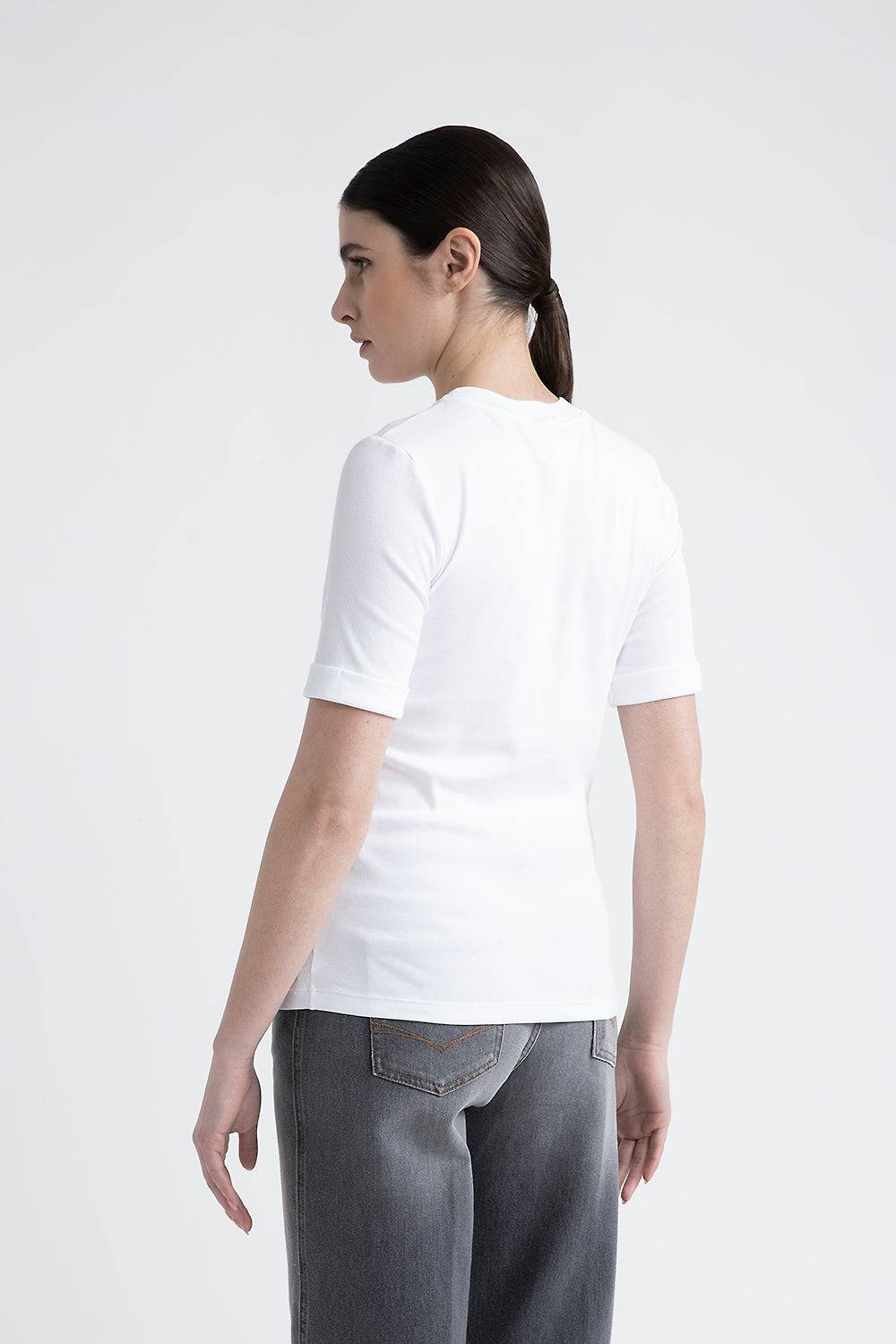 Peserico T-shirt in jersey con Punto Luce Moda