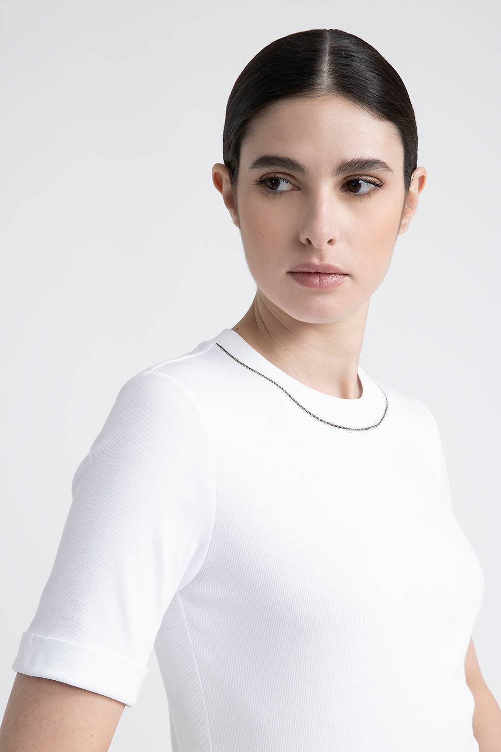 Peserico T-shirt in jersey con Punto Luce Moda