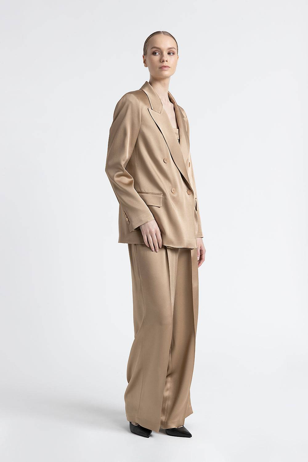 Peserico Blazer doppiopetto in cady enver satin Sconto di tempo limitato