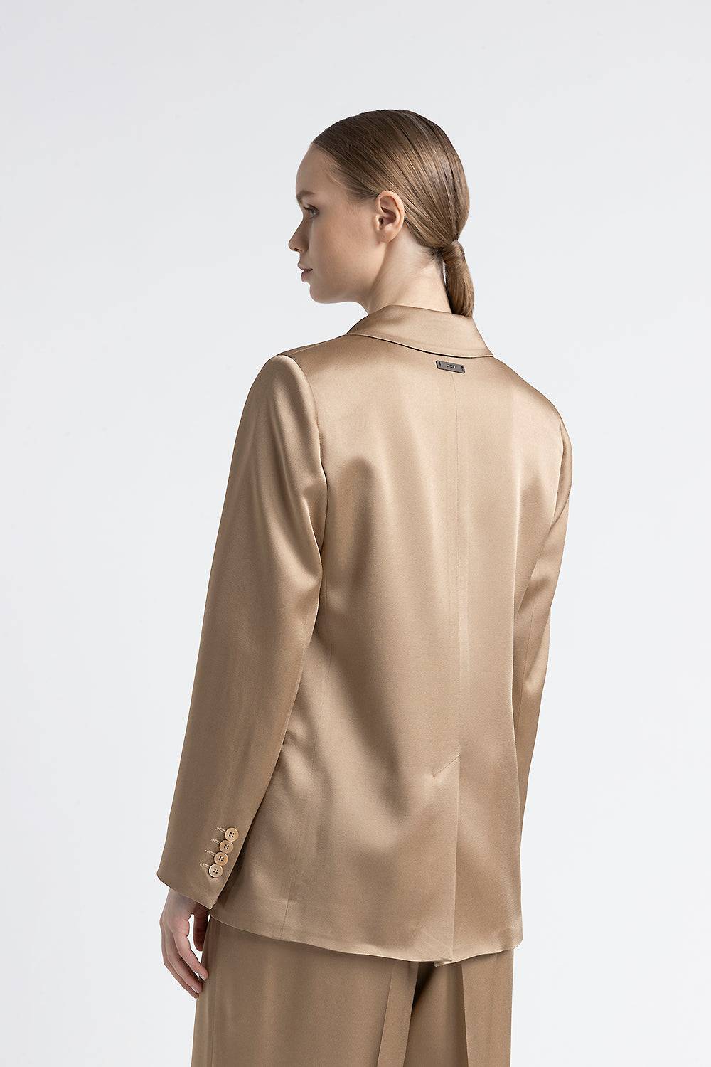 Peserico Blazer doppiopetto in cady enver satin Sconto di tempo limitato