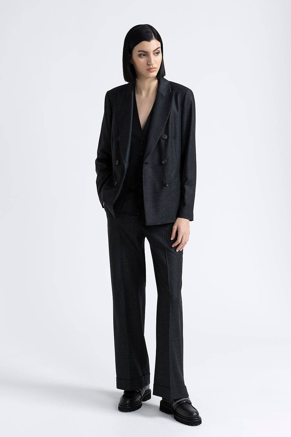 Peserico Blazer doppiopetto in flanella di lana lurex Negozio online di fabbrica