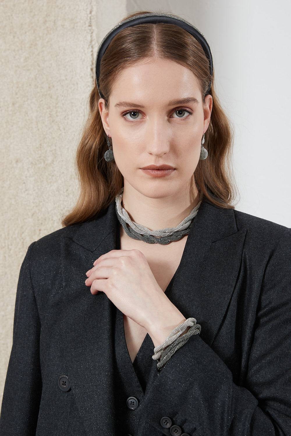 Peserico Blazer doppiopetto in flanella di lana lurex Negozio online di fabbrica
