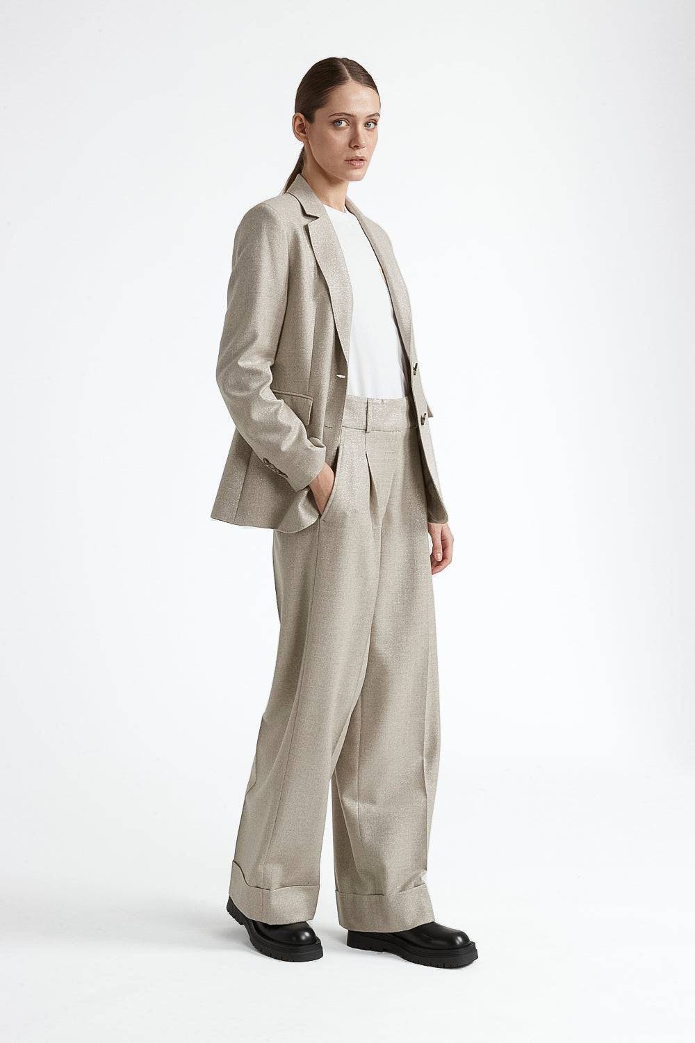 Peserico Blazer monopetto in lana stretch con lurex Comprare a buon mercato