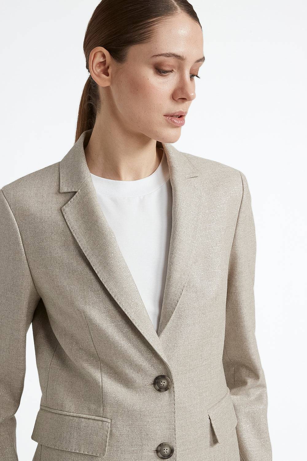 Peserico Blazer monopetto in lana stretch con lurex Comprare a buon mercato