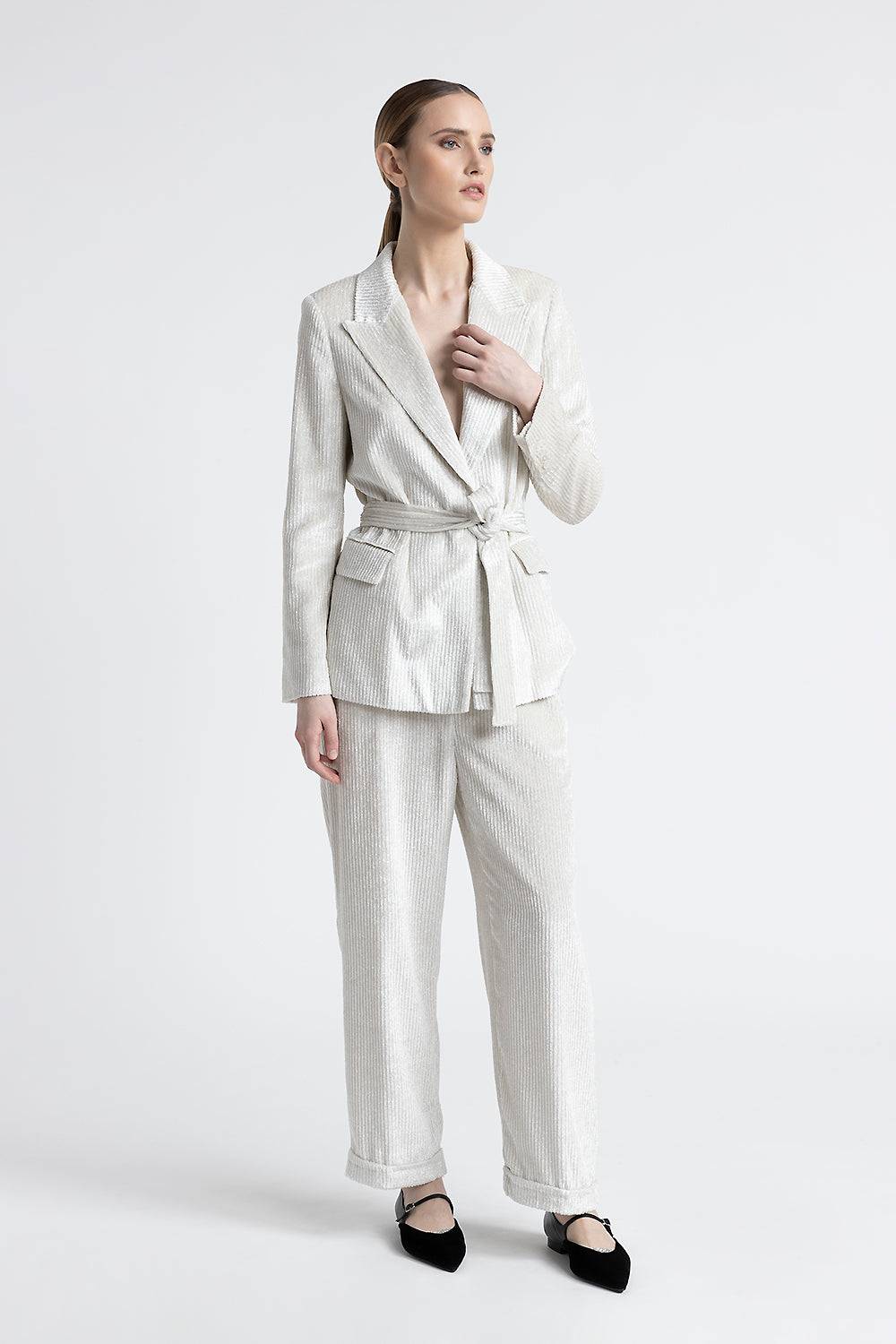Peserico Blazer monopetto in velluto fluido a coste Grande vendita