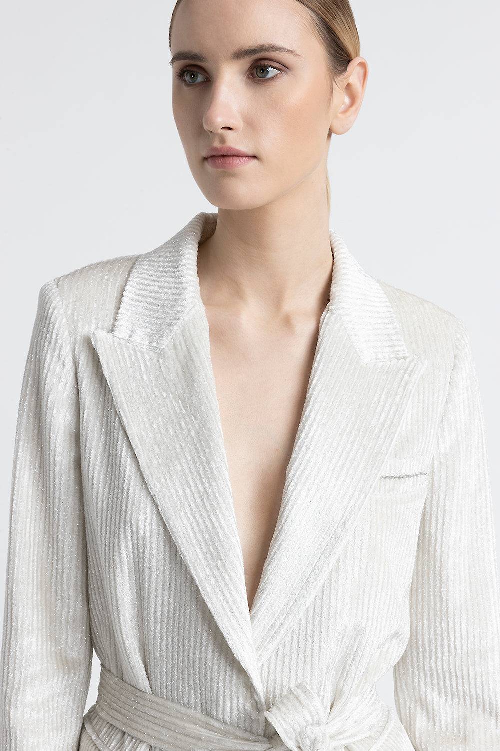 Peserico Blazer monopetto in velluto fluido a coste Grande vendita