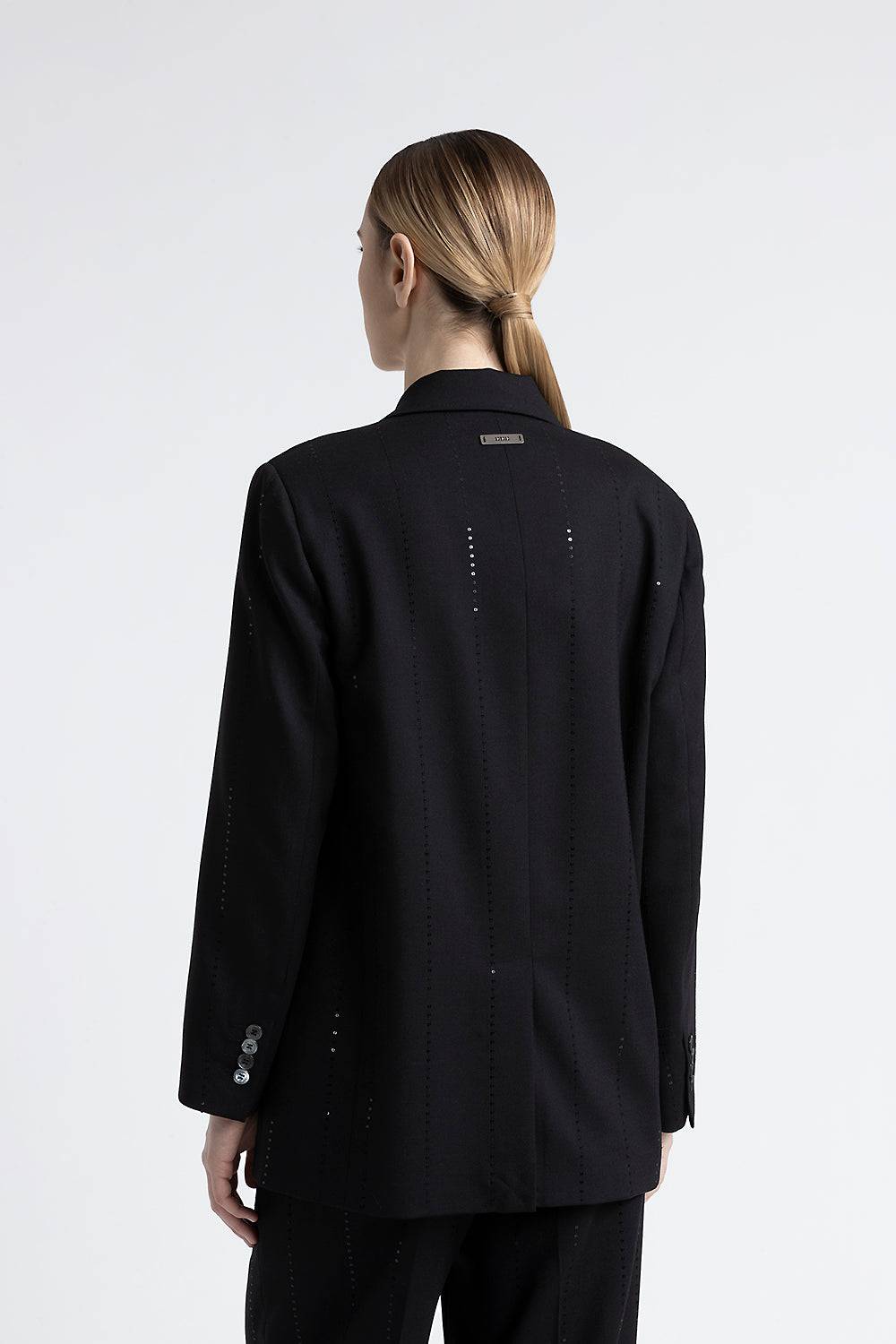 Peserico Blazer doppiopetto in lana tecnica con micropaillettes Vendite stagionali