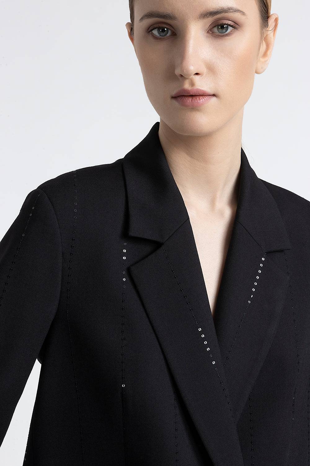 Peserico Blazer doppiopetto in lana tecnica con micropaillettes Vendite stagionali