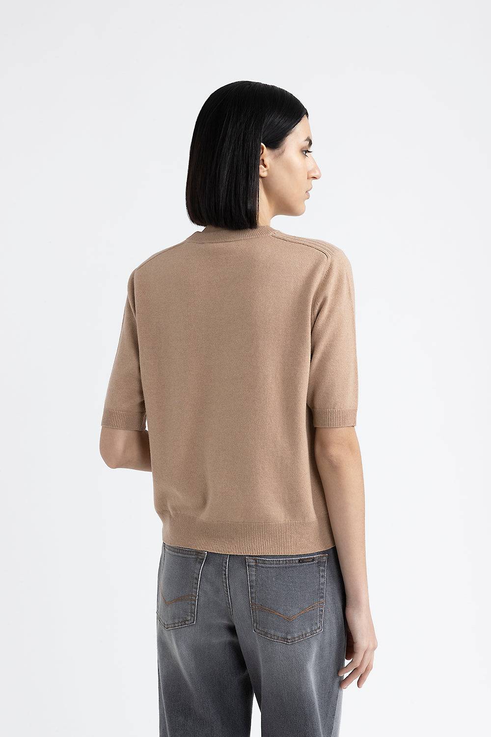 Peserico Maglia girocollo in lana, seta e cashmere Vendita calda