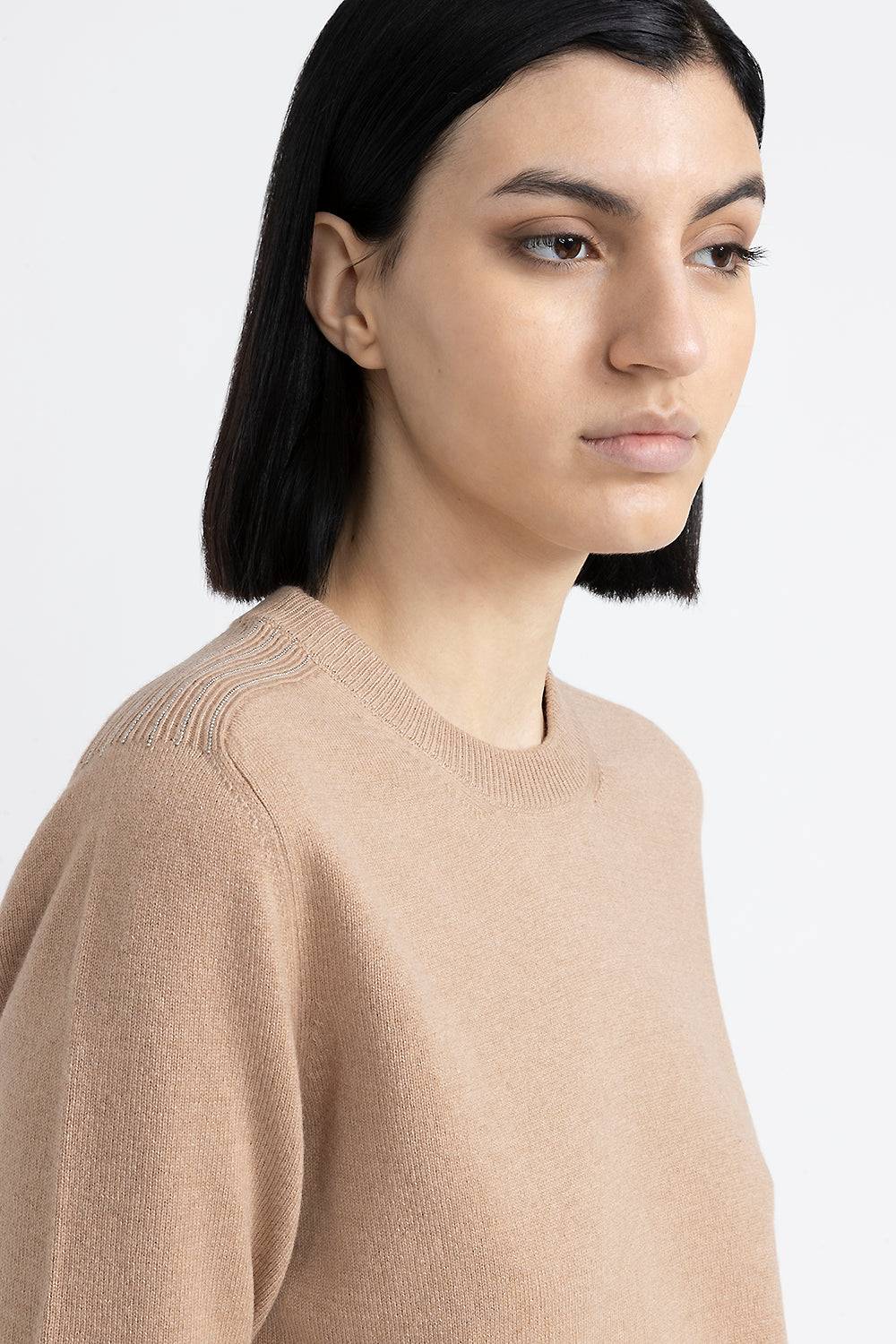Peserico Maglia girocollo in lana, seta e cashmere Vendita calda
