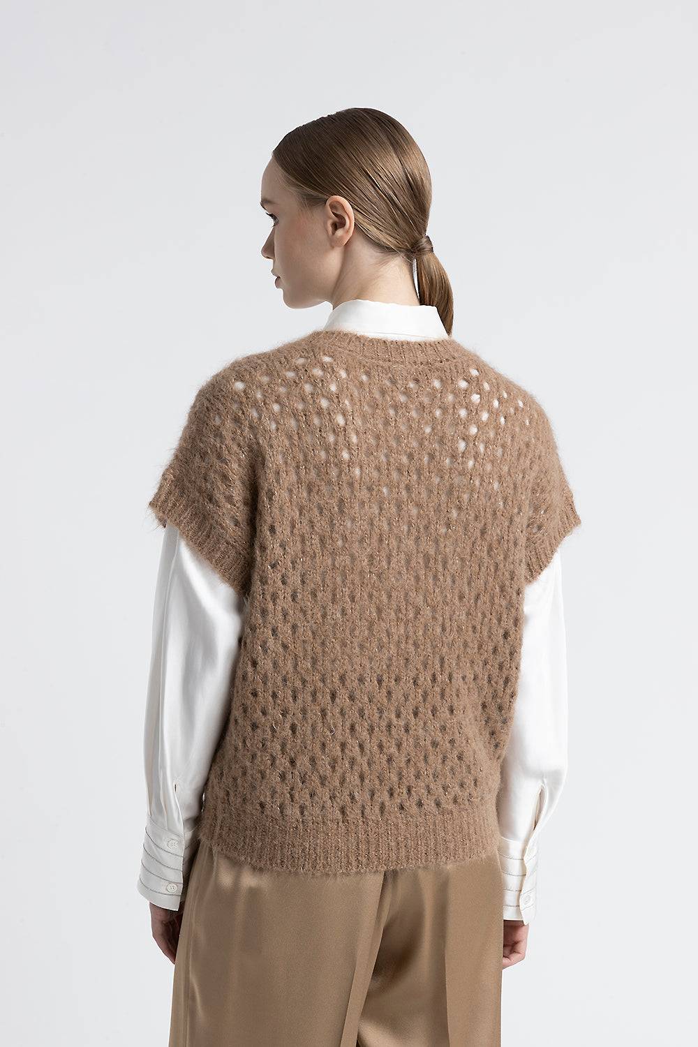 Peserico Gilet scollo a V in alpaca, mohair e lurex Latest fashion