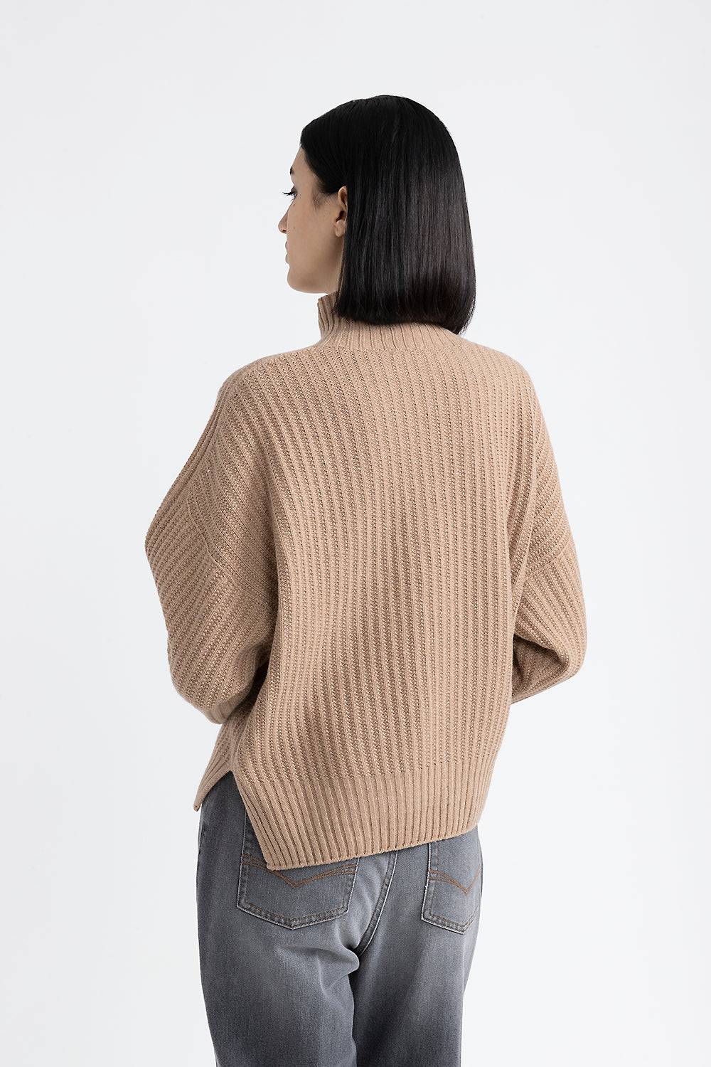 Peserico Maglia con collo a lupetto in lana, seta e cashmere con lurex Offerta temporanea