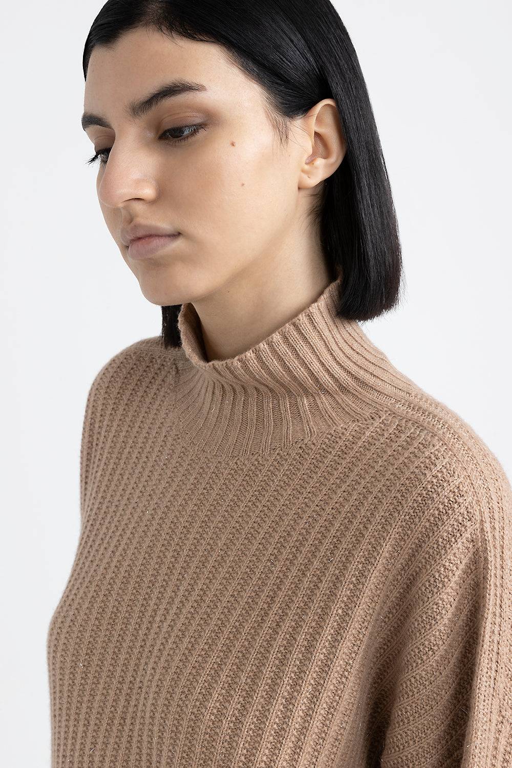 Peserico Maglia con collo a lupetto in lana, seta e cashmere con lurex Offerta temporanea