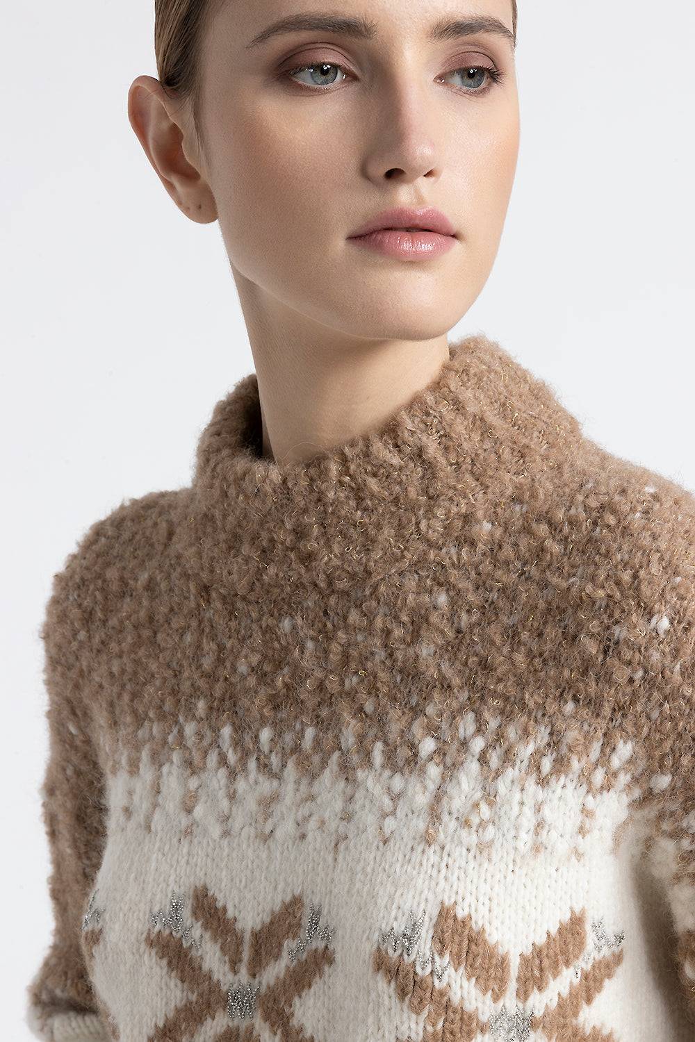 Peserico Maglia girocollo in alpaca, lana e paillettes Bestseller