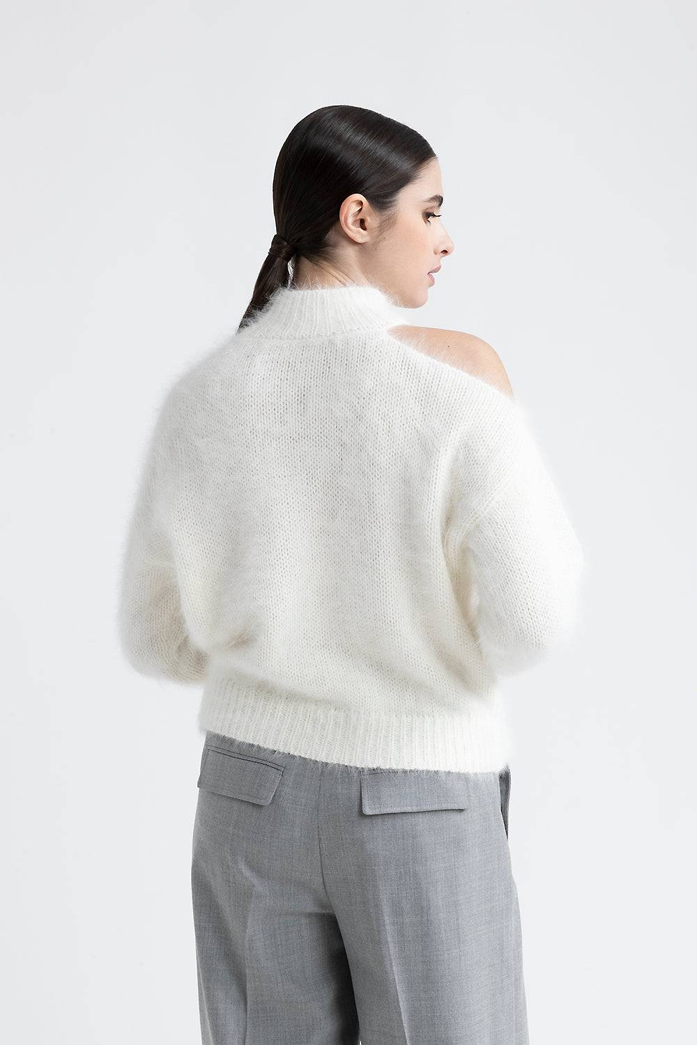 Peserico Maglia in lana d'angora con oblò sulla spalla Offerte speciali