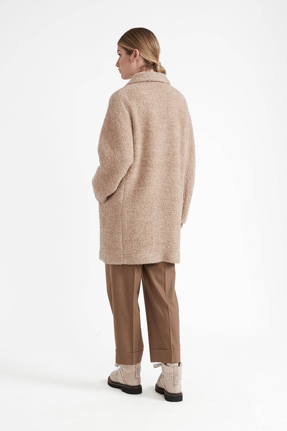 Peserico Cappotto in panno bouclè di lana e alpaca Latest stili