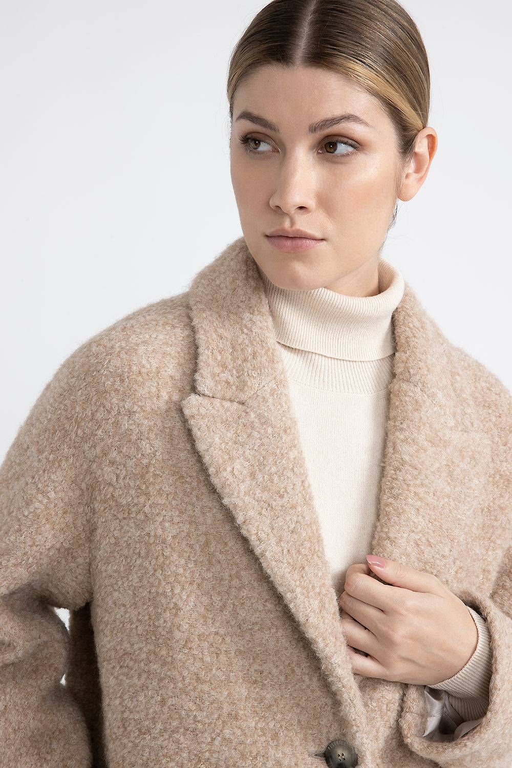 Peserico Cappotto in panno bouclè di lana e alpaca Latest stili