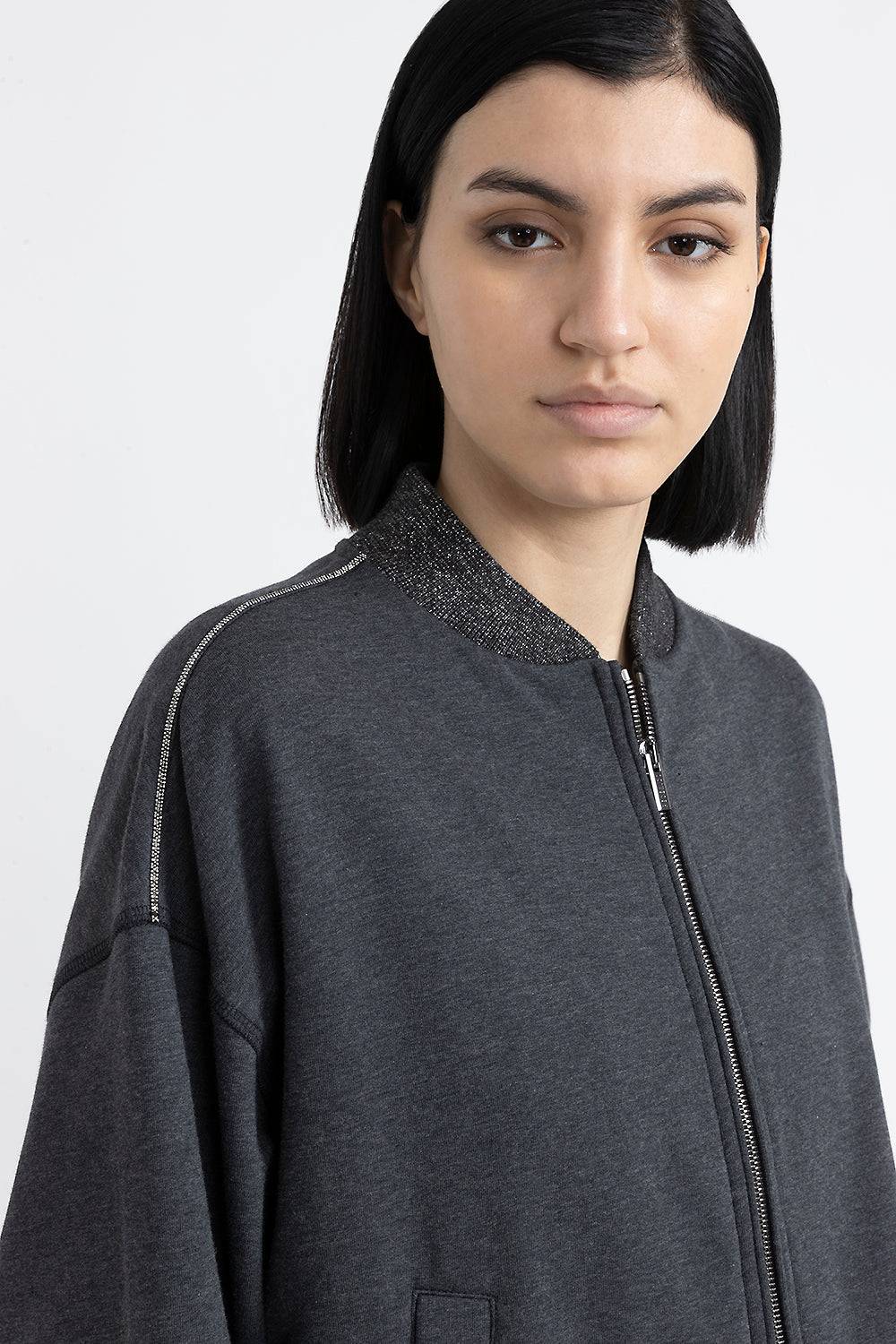 Peserico Felpa di cotone stretch smerigliata con Punto Luce Offerta speciale della fabbrica