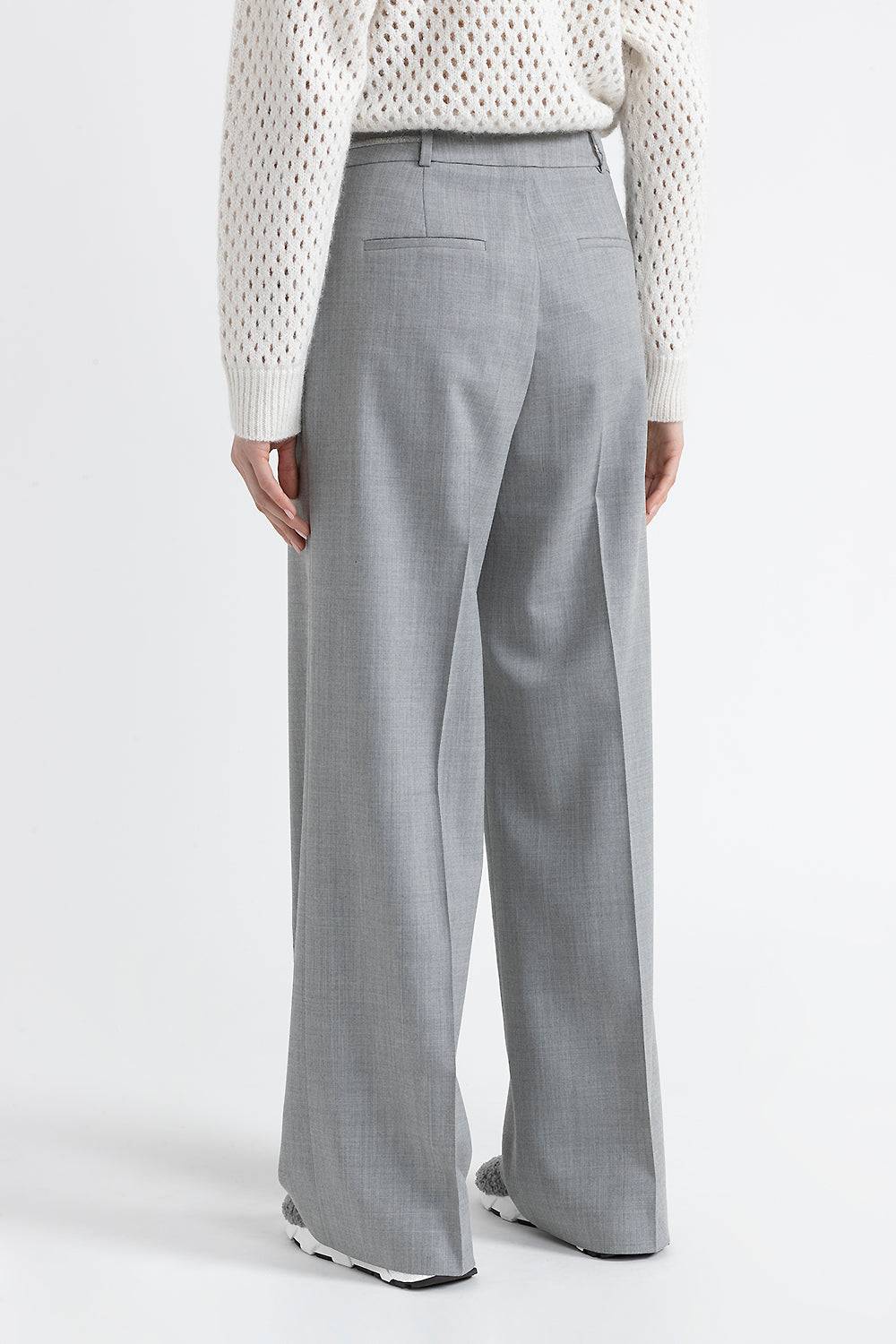 Peserico Pantalone a palazzo in lana tecnica Sconti questo mese