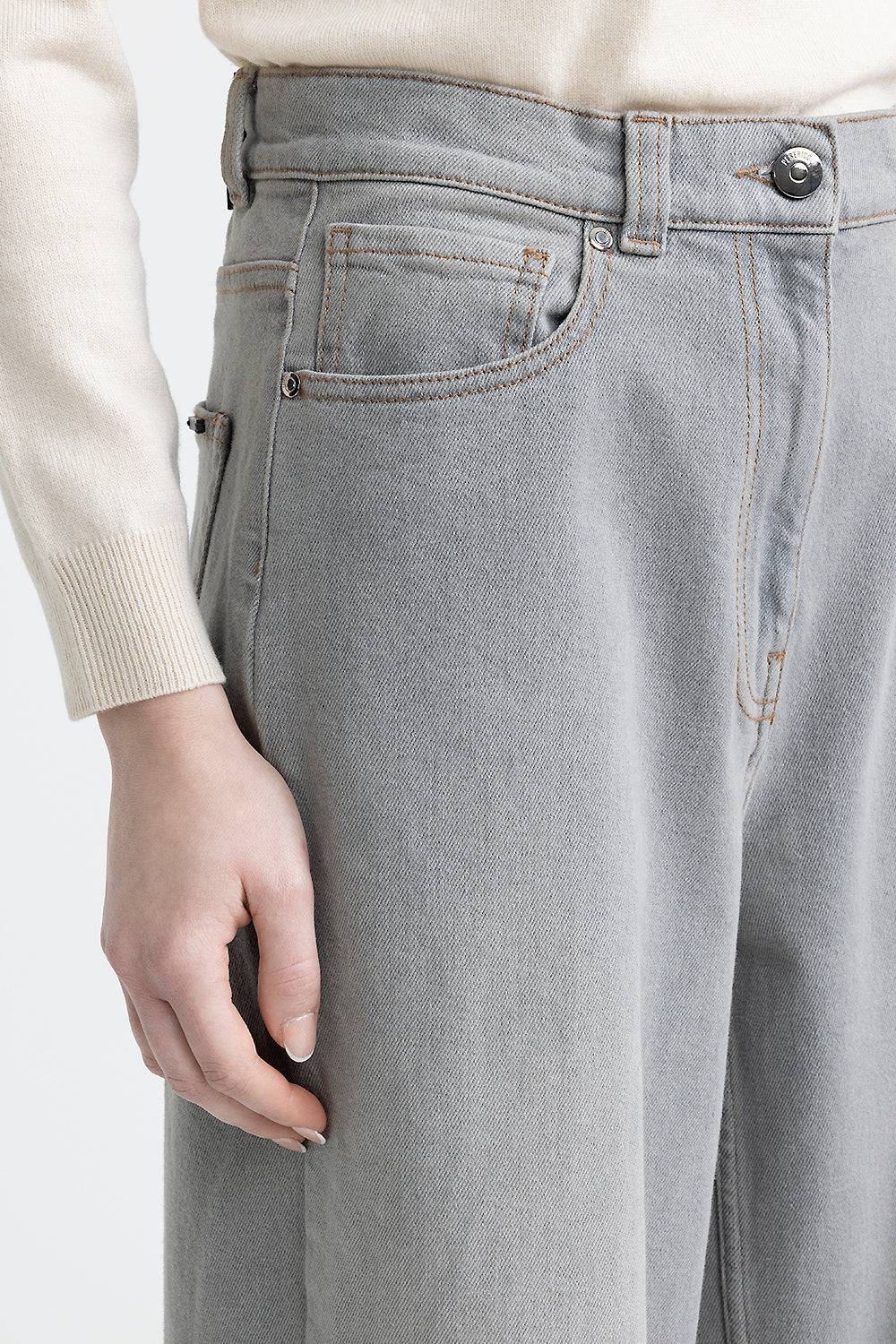 Peserico Pantalone baggy over in denim Italia