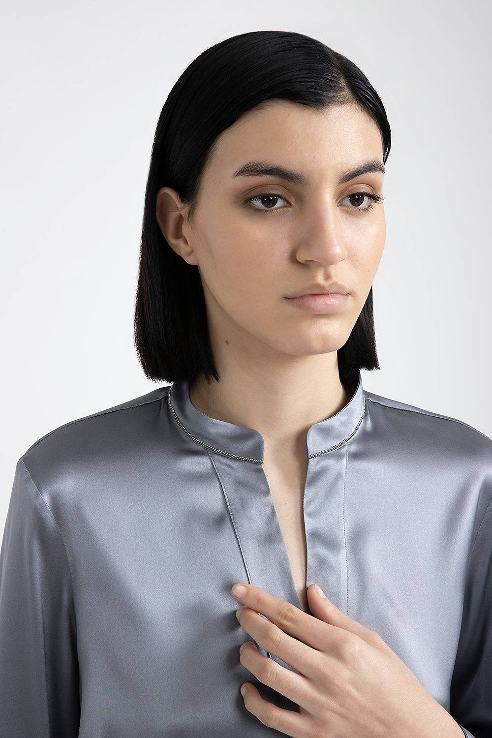 Peserico Camicia in raso di seta lucido Offerte